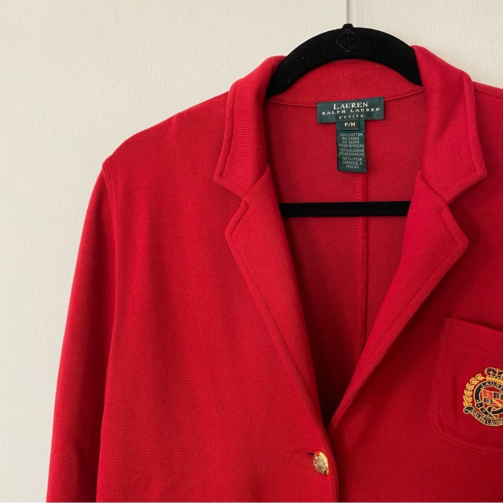 Lauren Ralph Lauren Notch Lapel Collar Long Sleeve Button Front Cardigan - Picture 2 of 12
